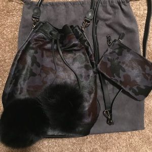 SOLD. Jenniferle Navy Major Bucket Bag.